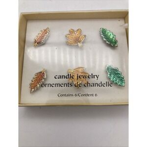 Pier One Fall Leaves Candle Jewelry  Set of  6 for Pillar Candles NIB ML39C
